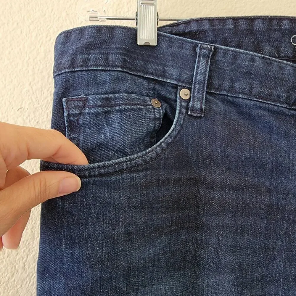 Calvin Klein Jeans Slim Straight Dark Wash Blue Mens Size 36 Cotton Stretch
